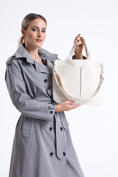 Zoozie Bags Bolso Tote de Lona Color Crema
